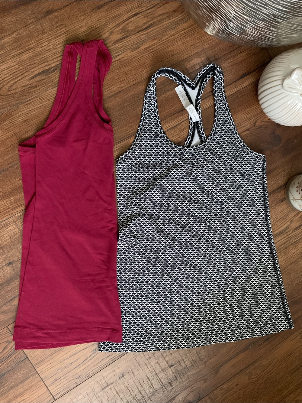 lululemon athletica Tank Tops - Burgundy Solid & Black/White Pattern